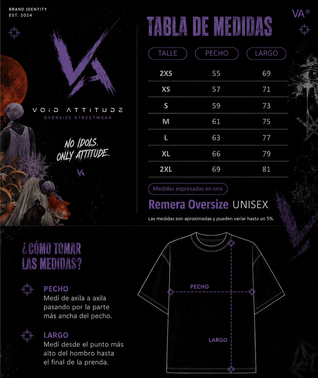 Tabla de Talles - Remeras Oversize